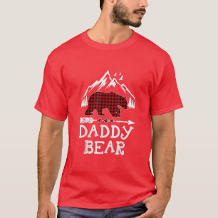 Daddy Bear Christmas Pajama Red Plaid Buffalo Fami T-Shirt