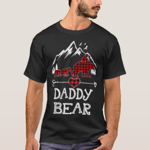 Daddy Bear Christmas Pajama Red Plaid Buffalo Fami T-Shirt