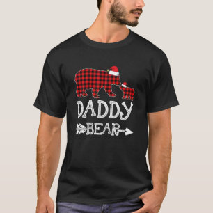 Daddy Bear Christmas Pajama Red Plaid Buffalo Fami T-Shirt
