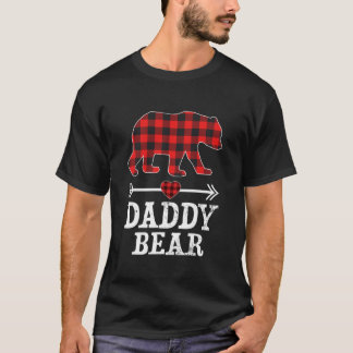 Daddy Bear Christmas Pajama Red Plaid Buffalo T-Shirt