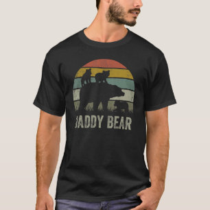 Daddy Bear Dad Matching Family Cub 3 Kids Father' T-Shirt