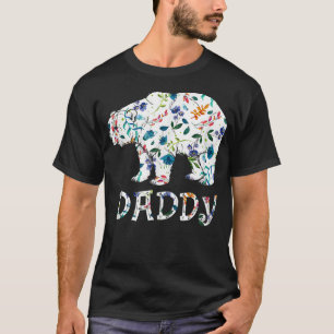 Daddy Bear Floral Gifts Matching Family Flower T-Shirt