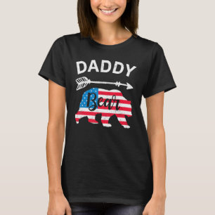 Daddy Bear Papa Bear American Flag 4th of July Fat T-Shirt