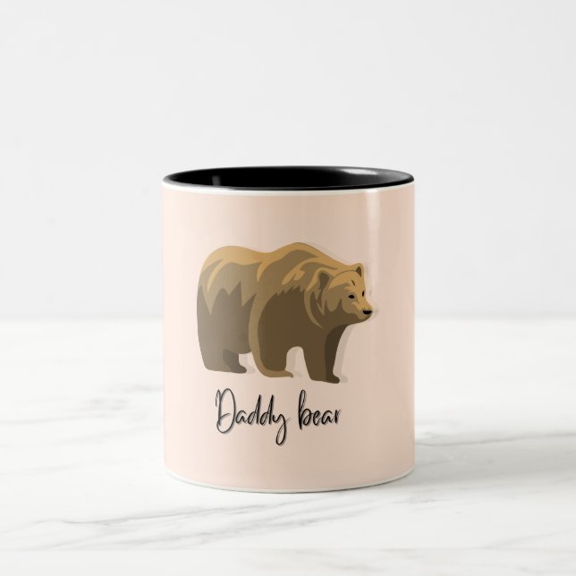 Daddy bear pastel colour Two-Tone coffee mug (Center)