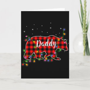 Daddy Bear Red Plaid Christmas Pajama Family Gift Card