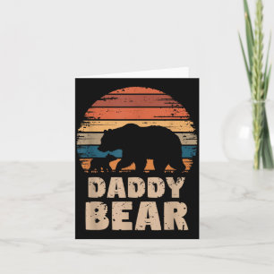 Daddy Bear Vintage Retro Funny Fathers Day 1 Cub Card
