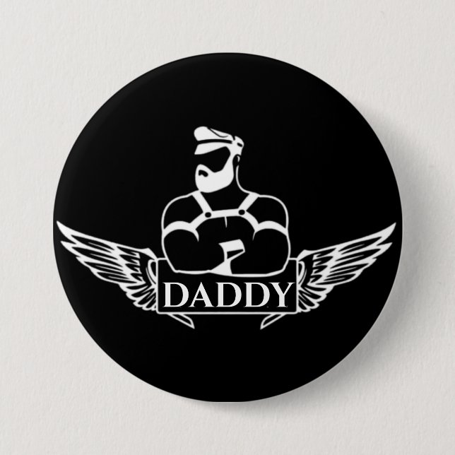 Daddy (Biker/Leather)  3 Inch Round Button (Front)