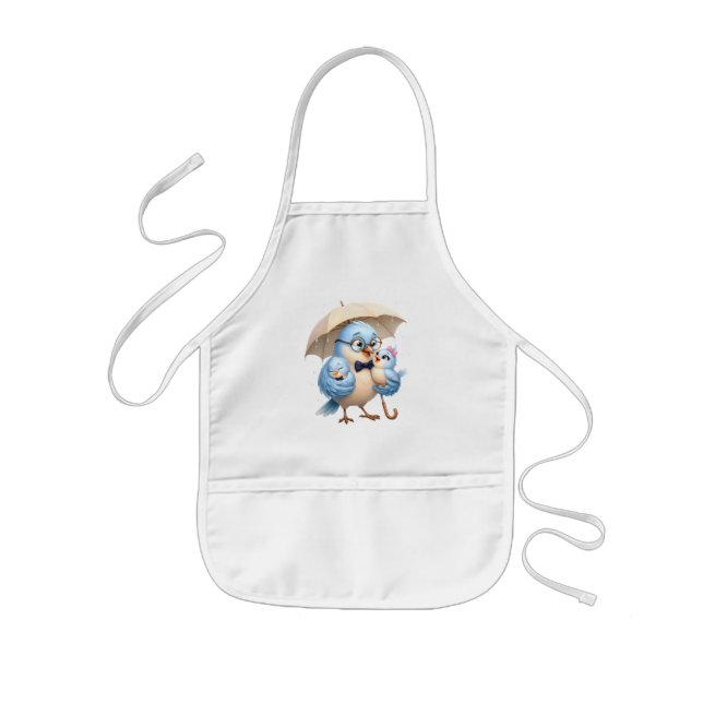 Daddy Bird Chef Apron Family Kitchen Art (Front)