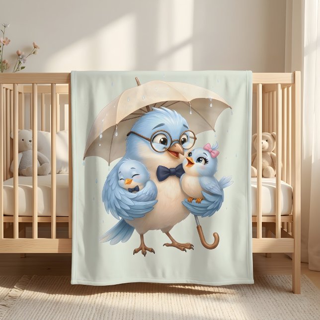 Daddy Bird Family Fleece Blanket (Creator Uploaded)