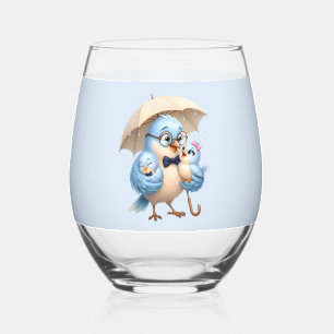 Daddy Bird Stemless Glass Family Keepsake