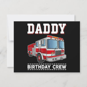 Daddy Birthday Crew Fire Truck Themed Family Match Holiday Card