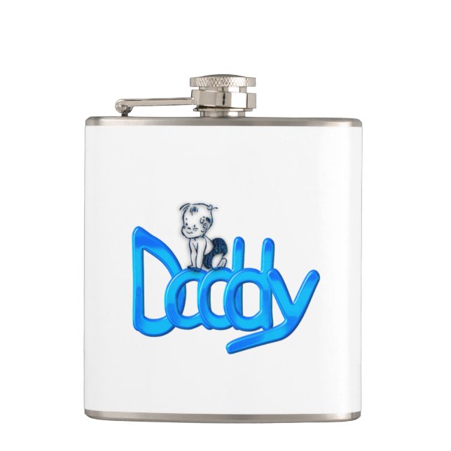Daddy Blue Baby Hip Flask (Front)