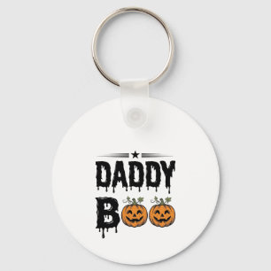 Daddy Boo Vintage Halloween Pumpkin Shirt Design_1 Keychain