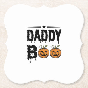 Daddy Boo Vintage Halloween Pumpkin Shirt Design_1 Paper Coaster