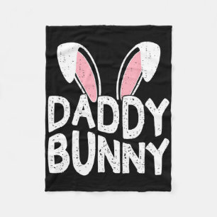Daddy Bunny Ears Easter Family Matching Dad Father Fleece Blanket