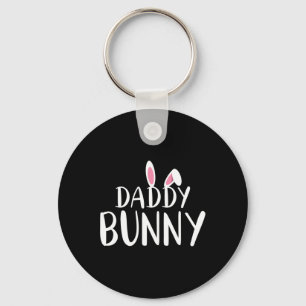 Daddy Bunny Easter Pregnant Mom Matching Couple  Keychain