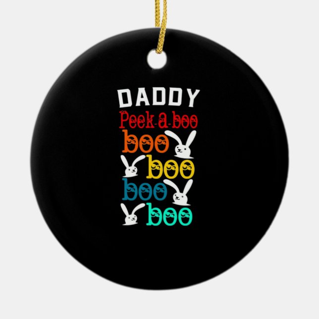 Daddy Bunny Game For Men_s Novelty Ceramic Ornament (Front)