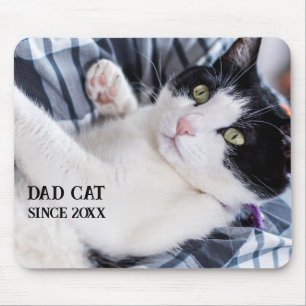 Daddy cat since Photo cute cat Mouse Pad