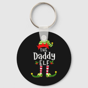 Daddy Christmas Elf Matching Pajama X-mas Party Keychain