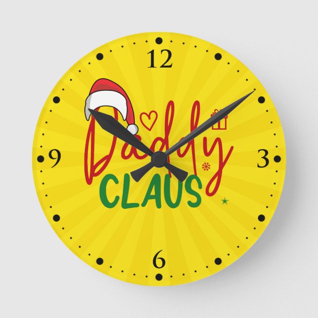 Daddy Claus Christmas Design-60094 Round Clock (Front)