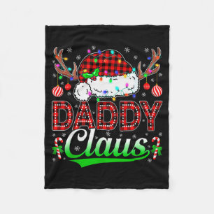 Daddy Claus Christmas Lights Matching Family Xmas  Fleece Blanket