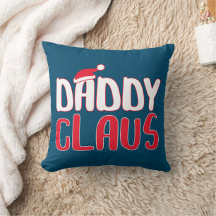 Daddy Claus Matching Santa Christmas Costume Throw Pillow