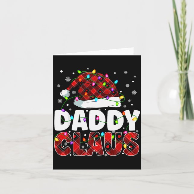 Daddy Claus Merry Christmas Santa Hat Family Match Card (Front)
