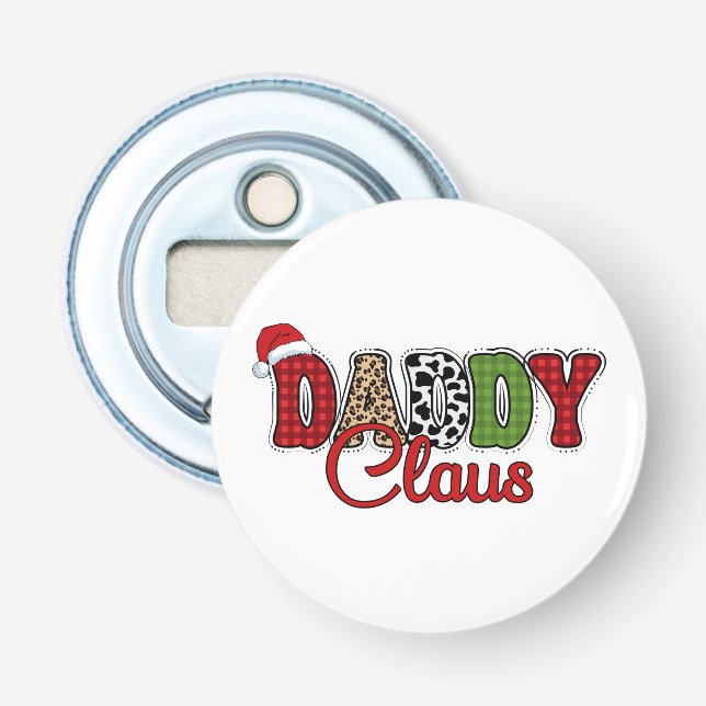 Daddy Claus Plaid Pattern-60095 Bottle Opener (Front)