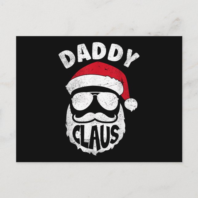 Daddy Claus Santa Claus Funny Christmas Matching P Postcard (Front)