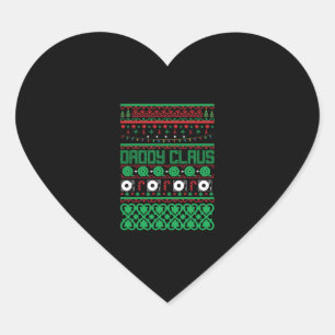 Daddy Claus Ugly Christmas Sweater Christmas Gifts Heart Sticker