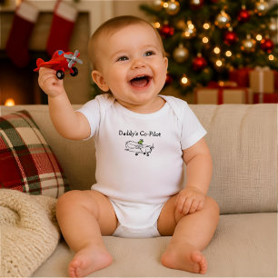 Daddy Co-pilot Frog and Airplane Personalized Baby Bodysuit