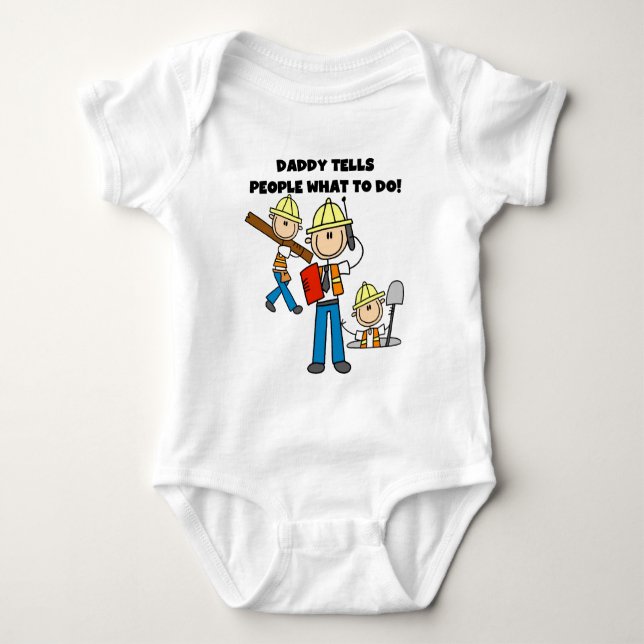 Daddy Construction Foreman Baby Bodysuit (Front)