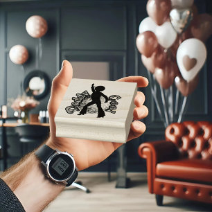 Daddy Cool Disco Dance Father Day Rubber Stamp