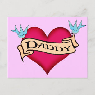 Daddy - Custom Heart Tattoo T-shirts & Gifts Postcard
