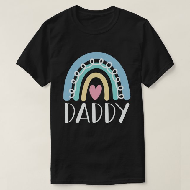 Daddy Cute Dad Family Matching Rainbow T-Shirt (Design Front)