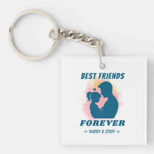 Daddy-Daughter Best Friend Forever - Custom Name 5 Keychain