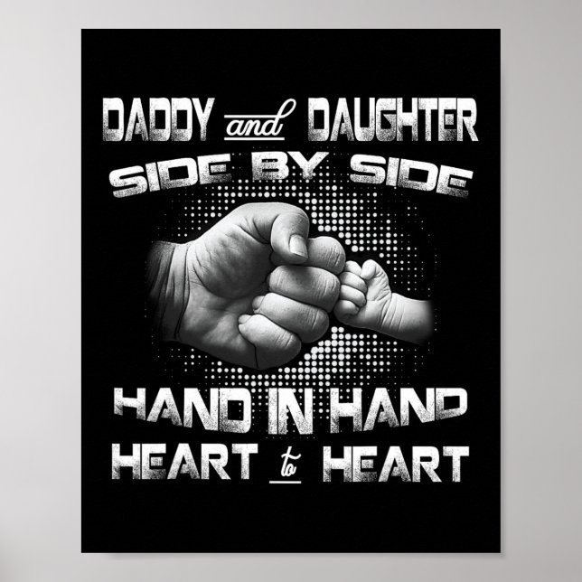 Daddy Daughter Fist Bump Matching Father&# s Day  Poster (Front)