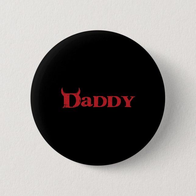 Daddy Devil Horn Lazy Halloween Costume Gothic Pap 2 Inch Round Button (Front)