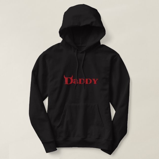 Daddy Devil Horn Lazy Halloween Costume Gothic Pap Hoodie (Design Front)