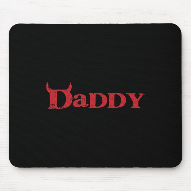 Daddy Devil Horn Lazy Halloween Costume Gothic Pap Mouse Pad (Front)