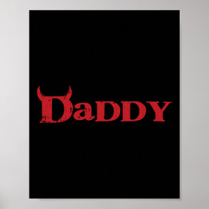 Daddy Devil Horn Lazy Halloween Costume Gothic Pap Poster