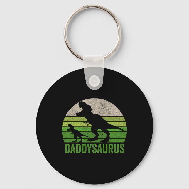 Daddy Dinosaur Daddy Funny Fathers Day Gift  Keychain (Front)