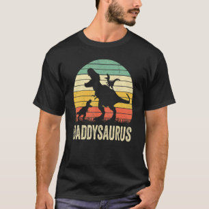 Daddy Dinosaur Daddysaurus 2 Kids Father's Day Fo T-Shirt