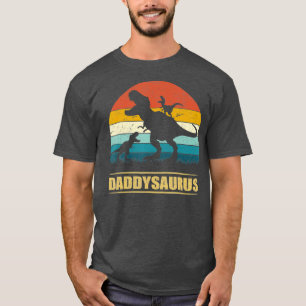 Daddy Dinosaur Daddysaurus 2 kids Fathers Day Gift T-Shirt