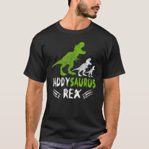 Daddy Dinosaur Daddysaurus 2 Two Kids Christmas Fa T-Shirt