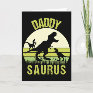Daddy Dinosaur Daddysaurus 2 Two Kids Fathers Day Card