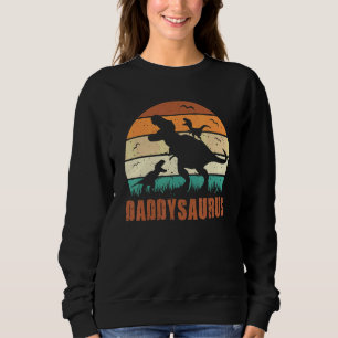 Daddy Dinosaur Daddysaurus 3 three Kids xmas chris Sweatshirt