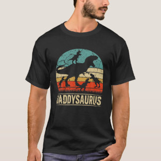 Daddy Dinosaur T Rex Daddysaurus 4 Kids Family Mat T-Shirt