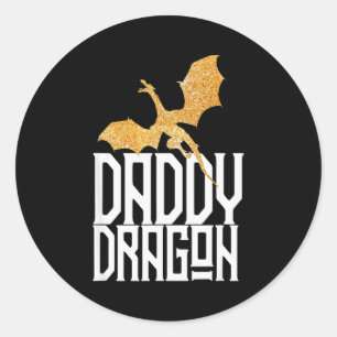 Daddy Dragon Christmas Shirt Matching Family Dad H Classic Round Sticker