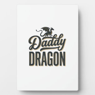 Daddy Dragon Vintage Engraving Shirt Design_1 Plaque